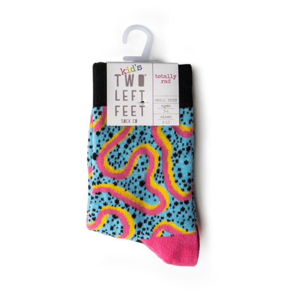 Two Left Feet- Kids Socks-- "Totally Rad"